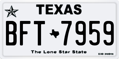 TX license plate BFT7959
