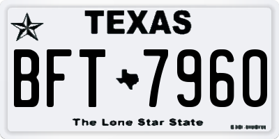 TX license plate BFT7960