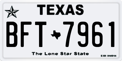 TX license plate BFT7961
