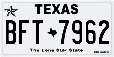 TX license plate BFT7962
