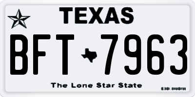 TX license plate BFT7963