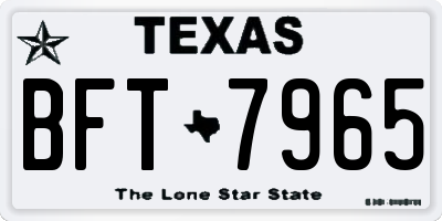 TX license plate BFT7965
