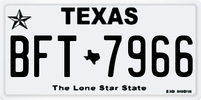 TX license plate BFT7966