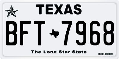 TX license plate BFT7968