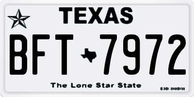 TX license plate BFT7972