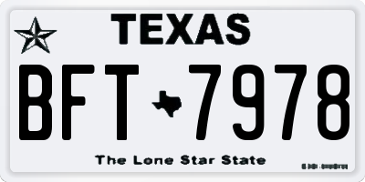 TX license plate BFT7978