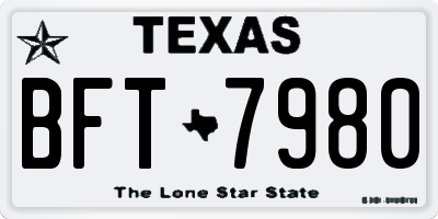 TX license plate BFT7980