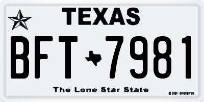 TX license plate BFT7981