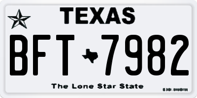 TX license plate BFT7982