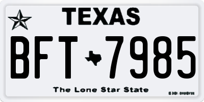 TX license plate BFT7985