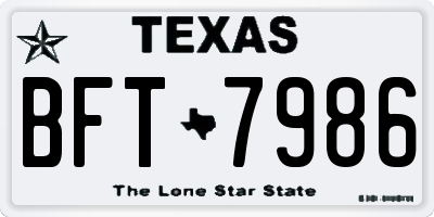 TX license plate BFT7986