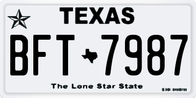 TX license plate BFT7987