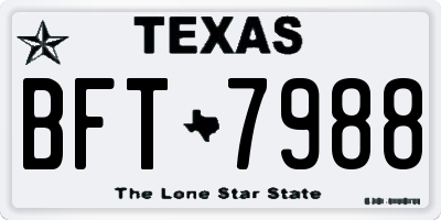 TX license plate BFT7988