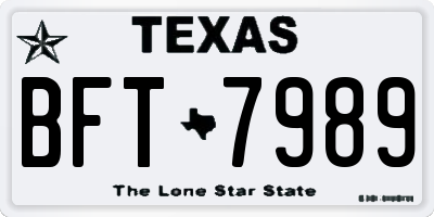 TX license plate BFT7989