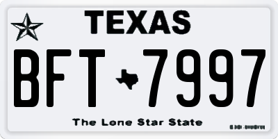TX license plate BFT7997