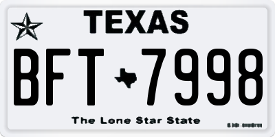 TX license plate BFT7998