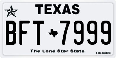 TX license plate BFT7999