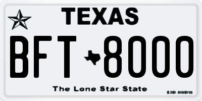 TX license plate BFT8000