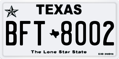 TX license plate BFT8002
