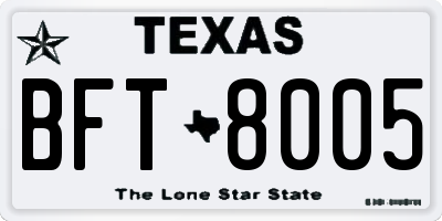 TX license plate BFT8005