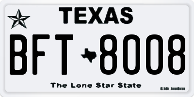 TX license plate BFT8008