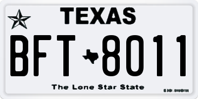 TX license plate BFT8011
