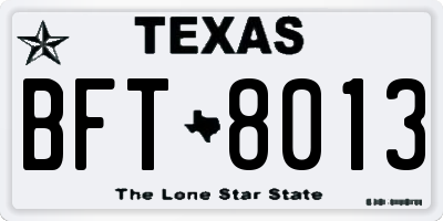 TX license plate BFT8013