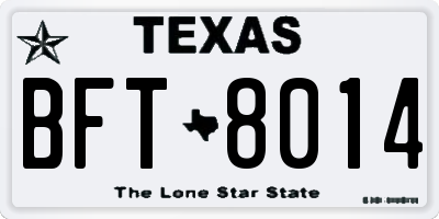 TX license plate BFT8014