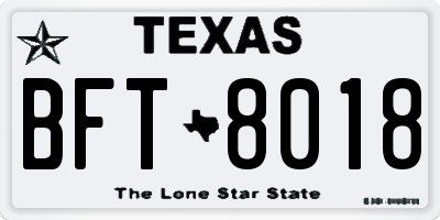 TX license plate BFT8018