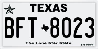 TX license plate BFT8023