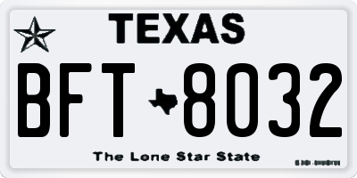 TX license plate BFT8032