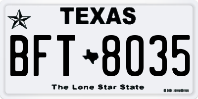 TX license plate BFT8035