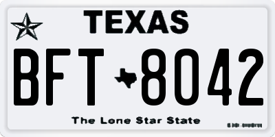 TX license plate BFT8042