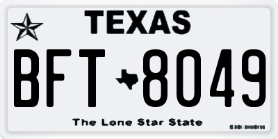 TX license plate BFT8049