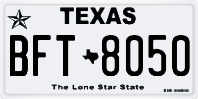 TX license plate BFT8050