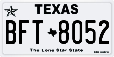 TX license plate BFT8052