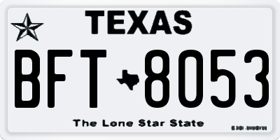 TX license plate BFT8053