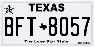TX license plate BFT8057