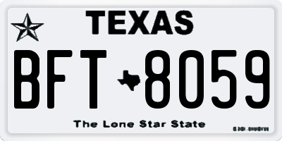 TX license plate BFT8059