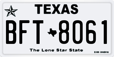 TX license plate BFT8061