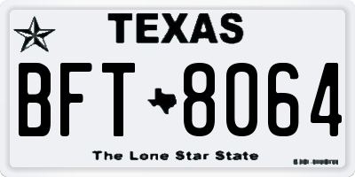 TX license plate BFT8064