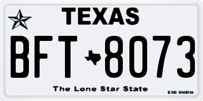 TX license plate BFT8073