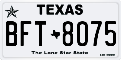 TX license plate BFT8075