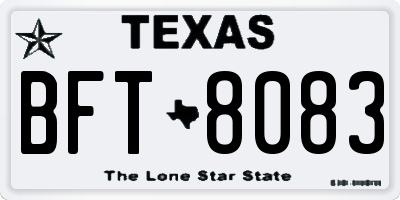 TX license plate BFT8083