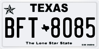 TX license plate BFT8085