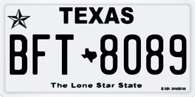 TX license plate BFT8089