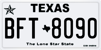 TX license plate BFT8090
