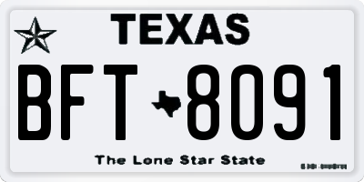 TX license plate BFT8091
