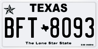 TX license plate BFT8093
