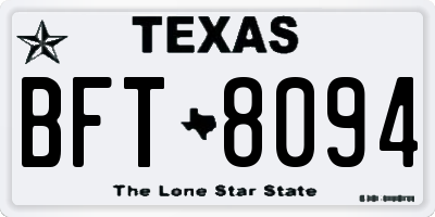 TX license plate BFT8094